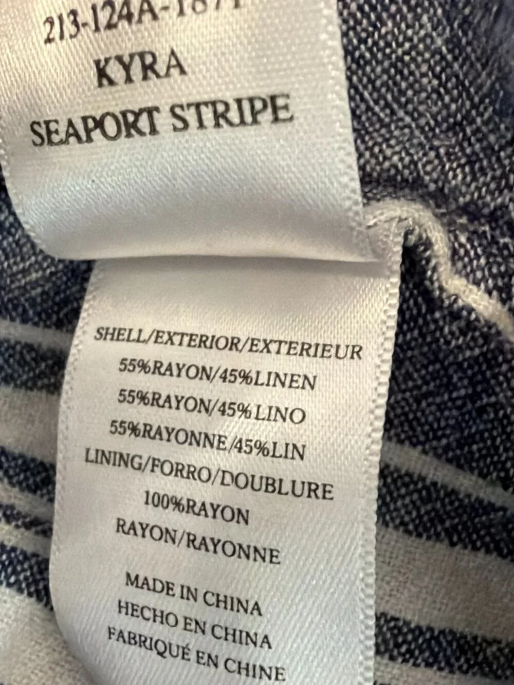 RAILS Kyra Seaport Striped Wide Leg Linen Blend Jumpsuit sz‎ S
